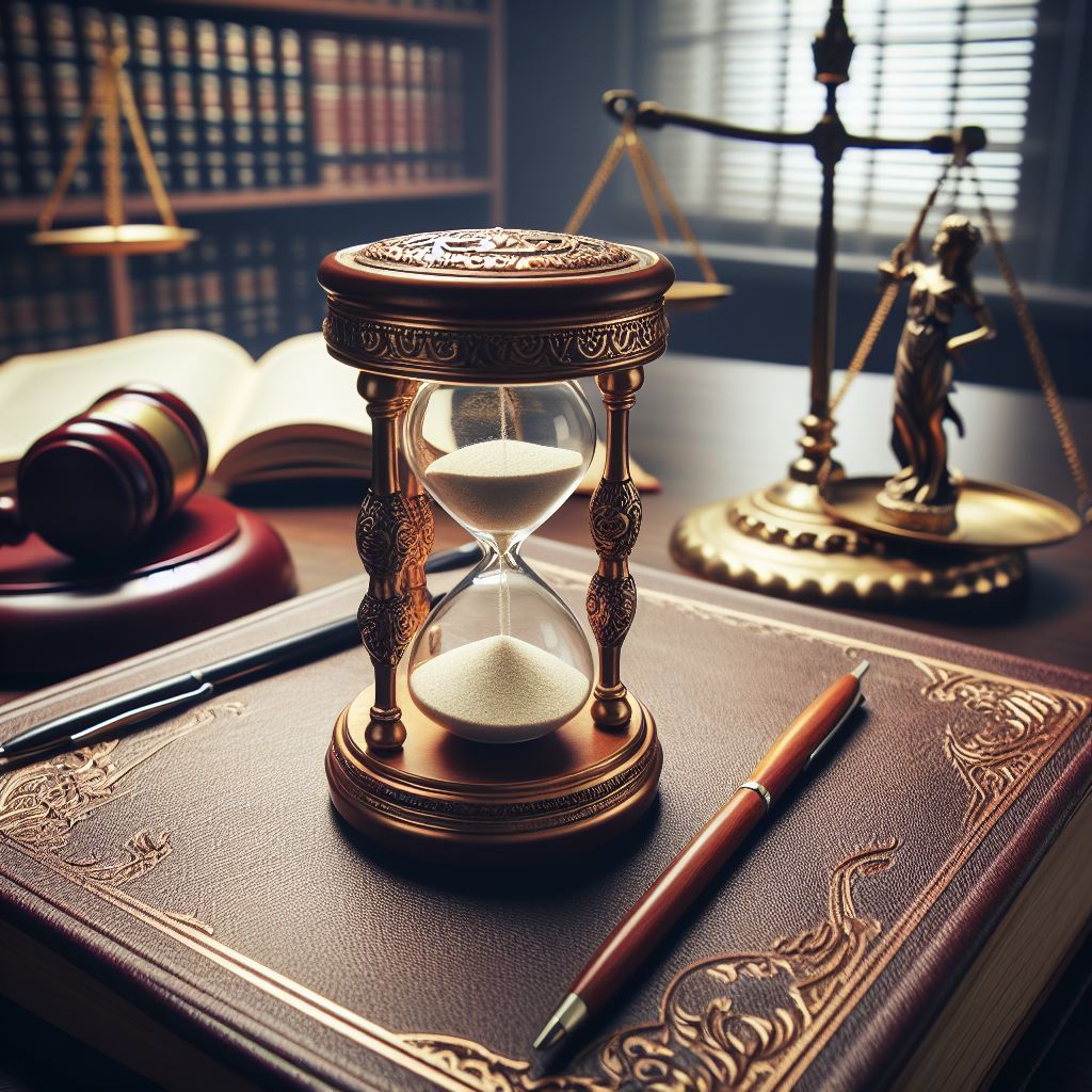 Sand Clock on top of a legal book